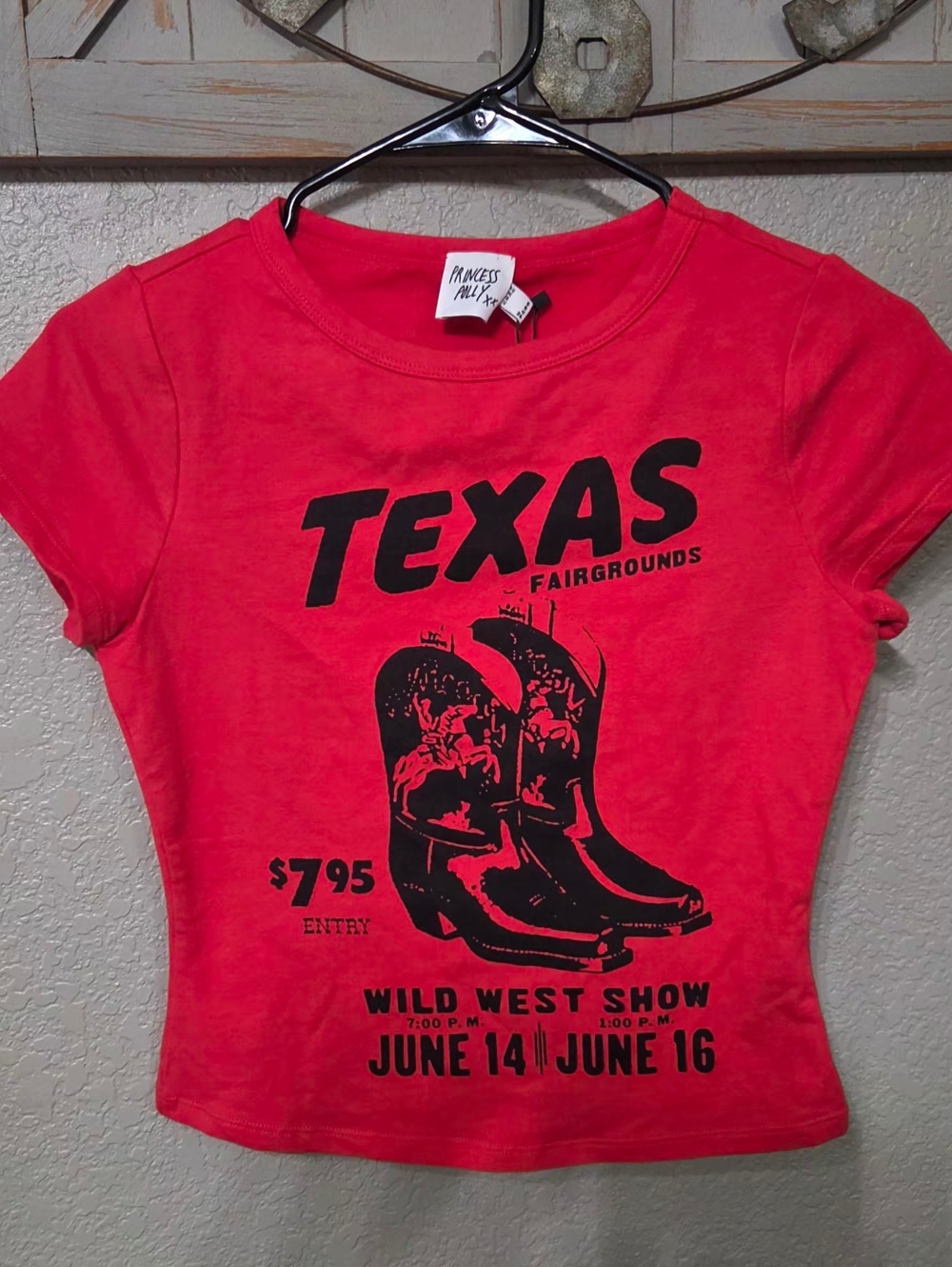 NWT  PRINCESS POLLY  Texas Baby Top  Red Size 4 - Picture 3 of 9